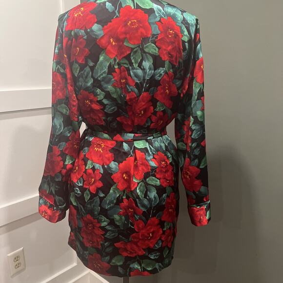 Victoria Secret Gold Label Robe And Chemise Roses Lace Medium - Picture 3 of 13